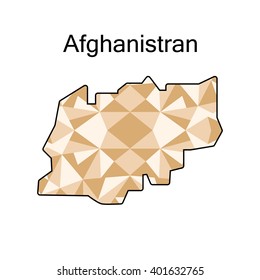map of Afghanistan,low polygon