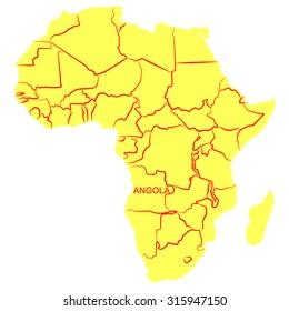 Map of Africa, Angola