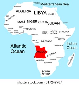 Map of Africa, Angola