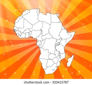 Map of Africa with Background - Vector Illustration