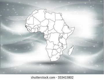 Map of Africa with Background - Vector Illustration