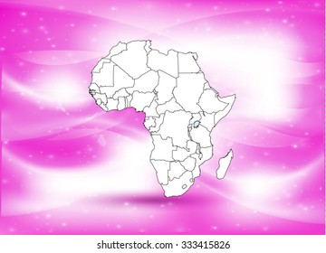 Map of Africa with Background - Vector Illustration