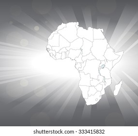 Map of Africa with Background - Vector Illustration