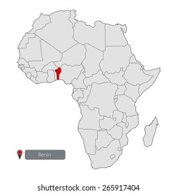 Map of Africa. Benin