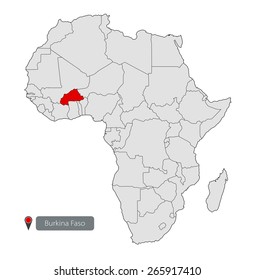 Map Africa Burkina Faso Stock Vector Royalty Free 265917410 Map Africa Burkina Faso 260nw 265917410