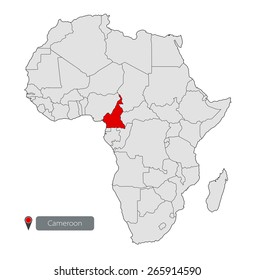 Map of Africa. Cameroon