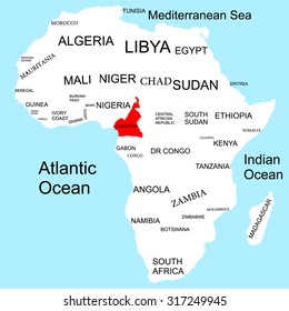Map of Africa, Cameroon