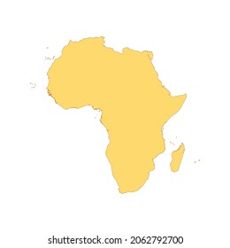 Map of Africa color line element. Border of the country. UI UX GUI design element. Editable stroke.