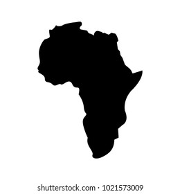 Map Africa Continent Silhouette On White Stock Vector (Royalty Free ...