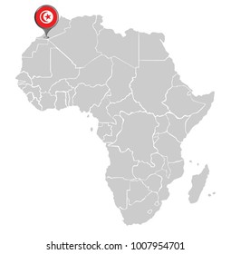 MAP AFRICA, AFRICA COUNTRY WITH FLAG, VECTOR