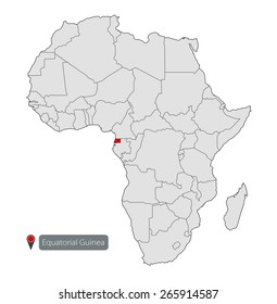Map of Africa. Equatorial Guinea