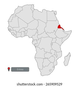 Map of Africa. Eritrea