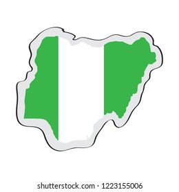 Map of Africa with its flag. Vector illustration design