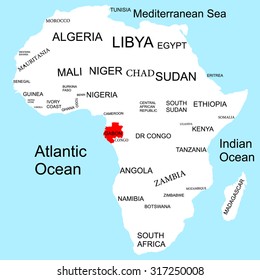 Map of Africa, Gabon