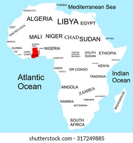 Map of Africa, Ghana