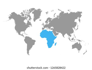 The map of Africa is highlighted in blue on the world map