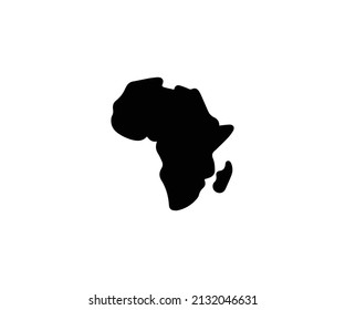 Map of Africa icon black color flat style