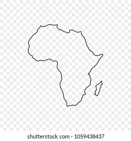 Map Africa Icon In Line Style On Trasparent Background