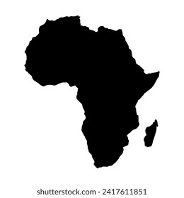 Map of Africa isolated on white background