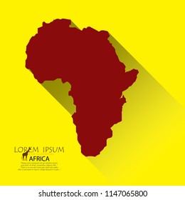 map of Africa. Isolated vector illustration. Map of the African continent. Africa silhouette.