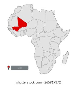 Map of Africa. Mali