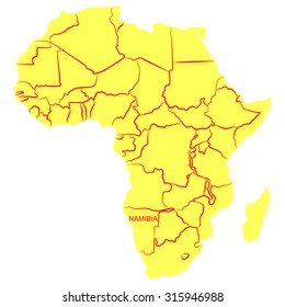 Map of Africa, Namibia