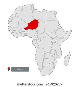 Map of Africa. Niger