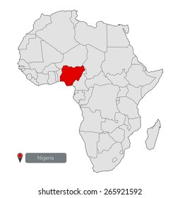 Map Africa Nigeria Stock Vector Royalty Free 265921592 Shutterstock Map Africa Nigeria 260nw 265921592