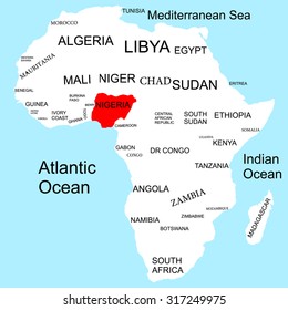 Map of Africa, Nigeria