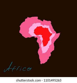 Map of Africa on a black background