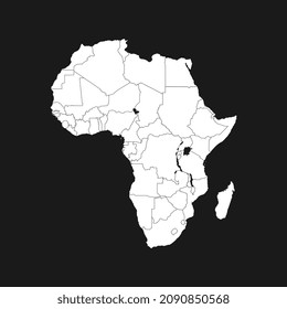 Mapa de África de fondo negro