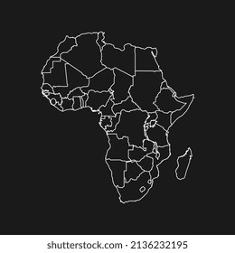 Map of Africa on Black Background