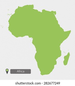 Map of Africa on gray background