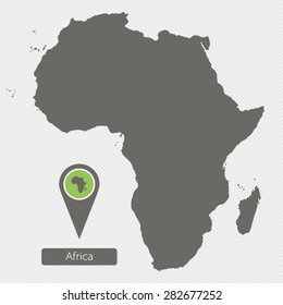Map of Africa on gray background