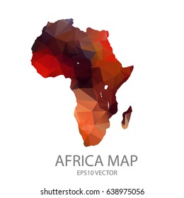 Map of Africa polygon vintage vector eps10