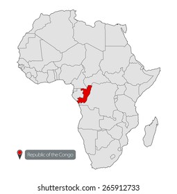 Map of Africa. Republic of the Congo