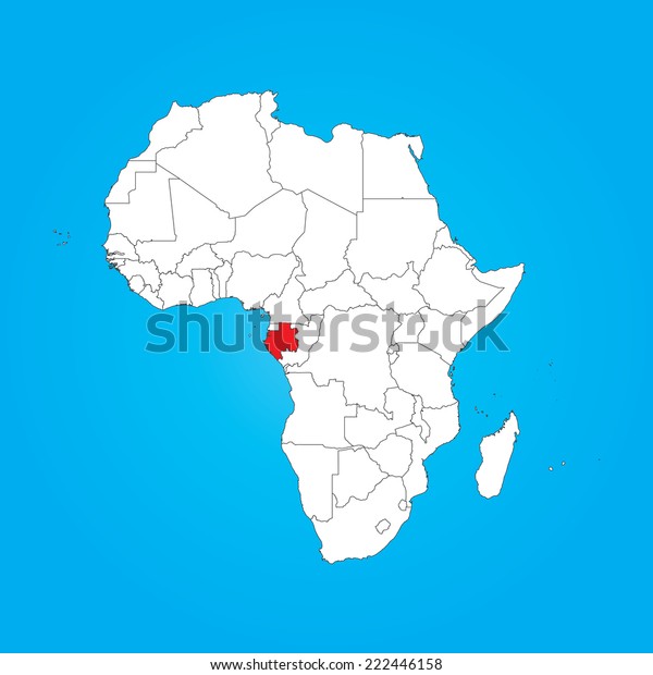 Map Africa Selected Country Gabon Stock Vector (Royalty Free) 222446158 ...