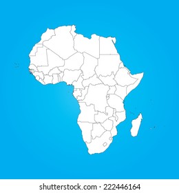 A Map of Africa with a selected country of Mauritius