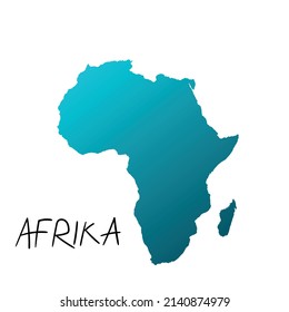 Map of Africa, sign silhouette. World Map Globe. Vector Illustration isolated. African continent.