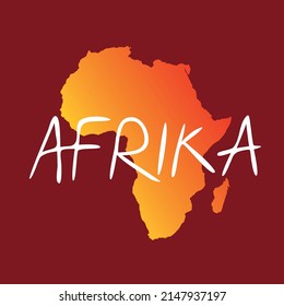 Map of Africa, sign silhouette. World Map Globe. Vector Illustration isolated. African continent.