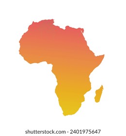 Map of Africa, sign silhouette. World Map Globe. Vector Illustration isolated on white background. African continent.