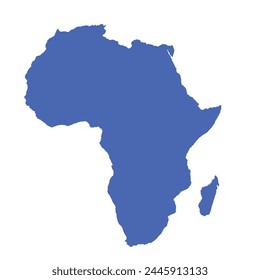 Map of Africa, sign silhouette. World Map Globe. Vector Illustration isolated on white background. African continent.