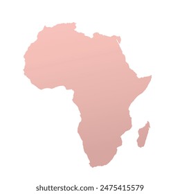 Map of Africa, sign silhouette. World Map Globe. Vector Illustration isolated on white background. African continent.