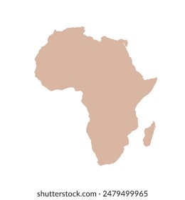 Map of Africa, sign silhouette. World Map Globe. Vector Illustration isolated on white background. African continent.