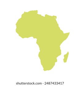 Map of Africa, sign silhouette. World Map Globe. Vector Illustration isolated on white background. African continent.
