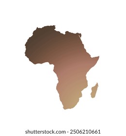 Map of Africa, sign silhouette. World Map Globe. Vector Illustration isolated on white background. African continent.