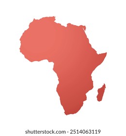 Map of Africa, sign silhouette. World Map Globe. Vector Illustration isolated on white background. African continent.