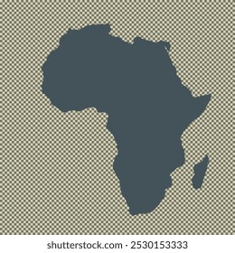 Mapa de África, silueta de signos. Mapa mundial Globo. Ilustración vectorial aislada sobre fondo transparente. Continente africano.