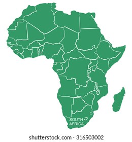 Map of Africa, South Africa