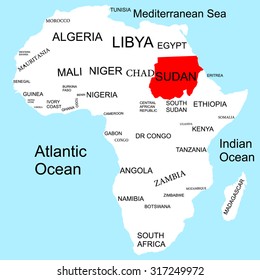 Map of Africa, Sudan